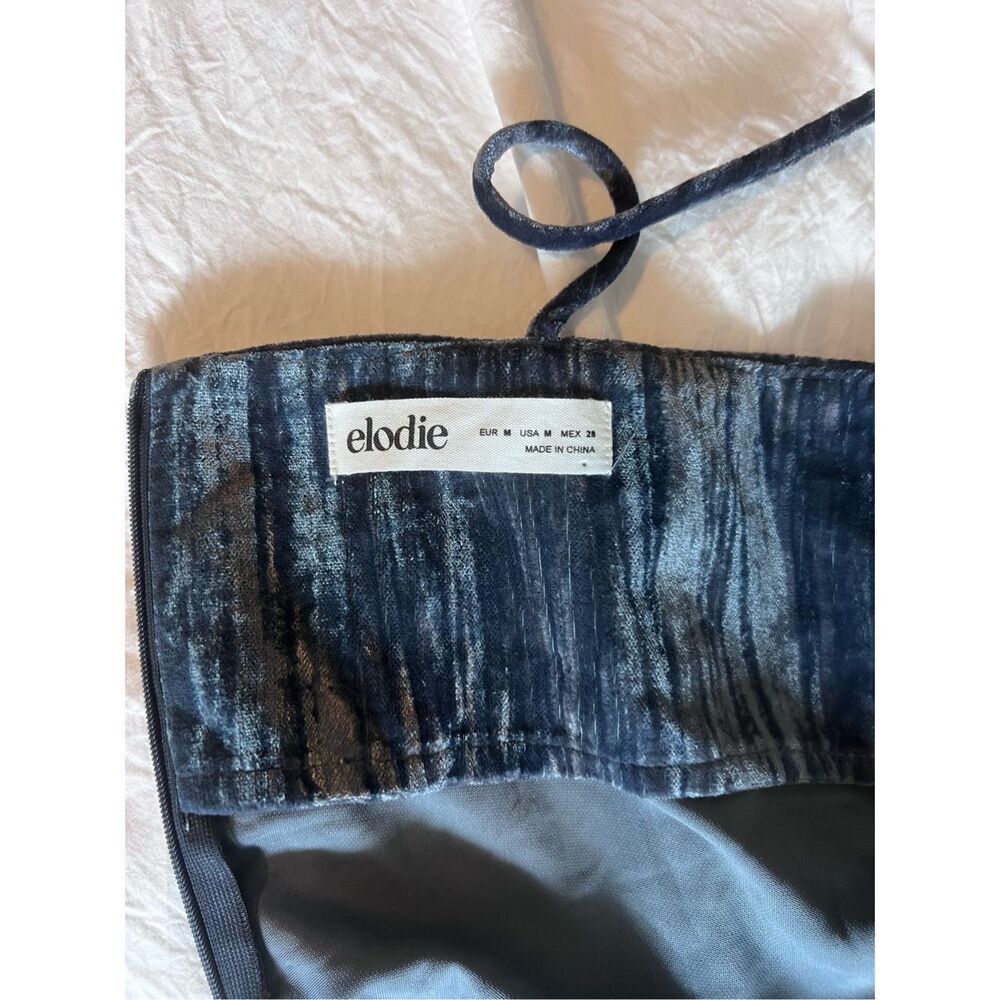 Elodie Velvet Blue slate slip dress strappy mini - Picture 4 of 4
